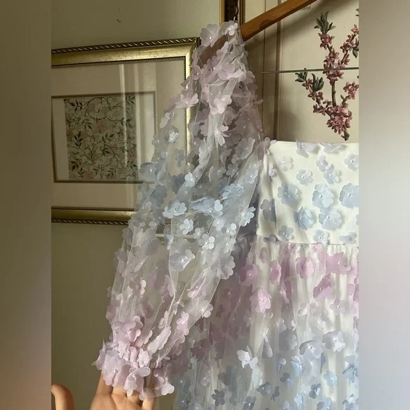 NEW Storia Babydoll Mini Dress Purple Medium - Picture 6 of 7